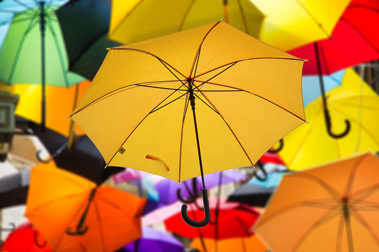 色々な色の傘